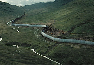 A High-Tech Border Wall from Doomsday.  Â© 2008 Rogue Pictures.